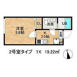アドバンス新丸子イースト 1Kの間取図画像
