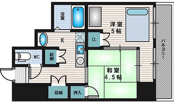 アローンズ大阪 ｜大阪府大阪市淀川区宮原２丁目(賃貸マンション2K・2階・32.37㎡)の写真 その2