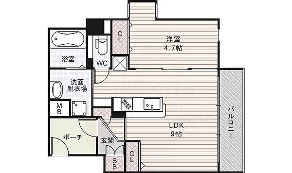 大阪府大阪市東淀川区西淡路１丁目(賃貸マンション1LDK・5階・36.79㎡)の写真 その2