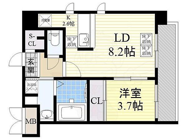 スプランディッド新大阪DUE ｜大阪府大阪市淀川区木川東２丁目(賃貸マンション1LDK・6階・34.86㎡)の写真 その2