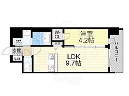 スプランディッドライズ新大阪ノース 1LDKの間取図画像