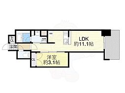 リビオメゾン新大阪 1LDKの間取図画像