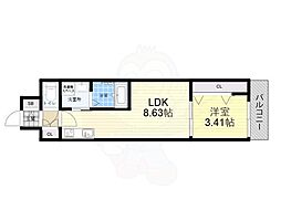 アーバンパーク新大阪 1LDKの間取図画像