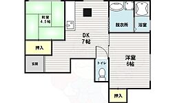 ハイツツイゲル 2DKの間取図画像