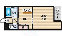 エクト2 1DKの間取図画像
