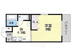 レジデンス川久 1DKの間取図画像