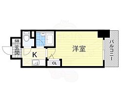 エスリード新大阪第7 1Kの間取図画像
