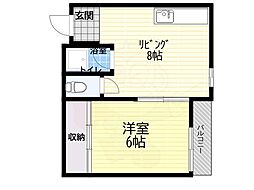 ストロング第一新大阪 1DKの間取図画像