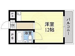 ミフネセントラルベア東三国 ワンルームの間取図画像