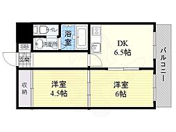 ミフネセントラルベア東三国 2DKの間取図画像