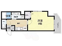 クリスタルグランツ新大阪 1Kの間取図画像