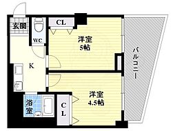 木川東エクセルハイツ 2Kの間取図画像