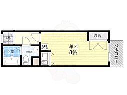ミールズ新大阪 ワンルームの間取図画像