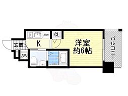 エスリード新北野 1Kの間取図画像