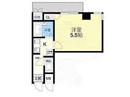 グランメール 1Kの間取図画像