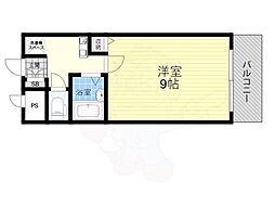 メゾン南江口 1Kの間取図画像