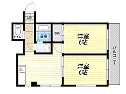 平ハツマンション 2DKの間取図画像