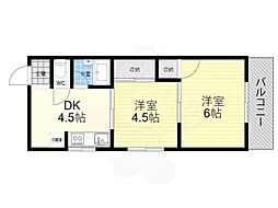 矢森マンション 2DKの間取図画像