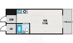 ルネッサンス福原パート2 ワンルームの間取図画像