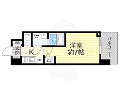 スプランディッド2 1Kの間取図画像