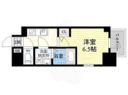 エスリード新北野グランリンク 1Kの間取図画像