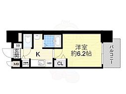 ララプレイス新大阪シエスタ 1Kの間取図画像