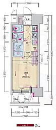 プレサンスOSAKA西中島リエゾン 1Kの間取図画像
