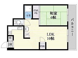 住友ハイツ 1LDKの間取図画像