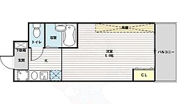 キャッスル北沢新大阪 1Kの間取図画像