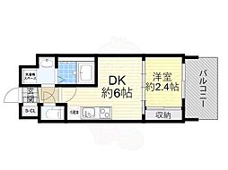 セレニテ新大阪ミラク弐番館 1DKの間取図画像
