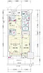 プレサンス新大阪ジェイズ 1LDKの間取図画像