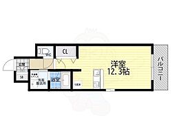 セレッソコート新大阪 ワンルームの間取図画像