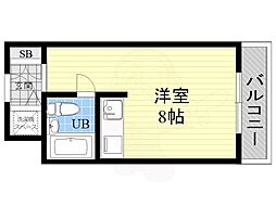 ファミールハイツ北大阪5号棟弐番館 ワンルームの間取図画像