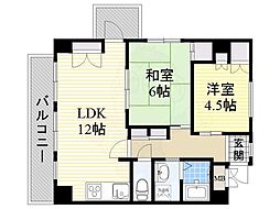 ライフステージ新大阪 2LDKの間取図画像