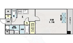 スプランディッド新大阪DUE 1Kの間取図画像