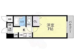 セルヴォワ小松 1Kの間取図画像