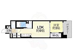リビオメゾン新大阪 1LDKの間取図画像