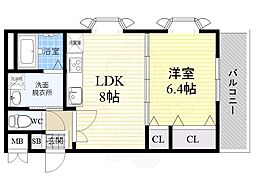 パレス東洋小松館 1LDKの間取図画像