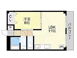 シンコーハイツ 1LDKの間取図画像