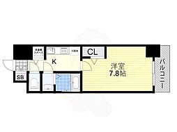 メインステージ大阪NorthGate1 1Kの間取図画像