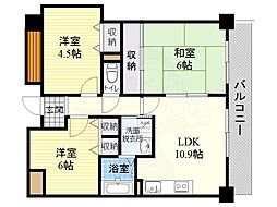 ロイヤル三国 3LDKの間取図画像