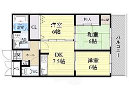 ライトハイツ 3DKの間取図画像