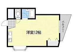 ハイツ上新小松 ワンルームの間取図画像