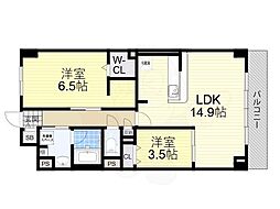 ホープファミリア 2LDKの間取図画像
