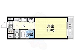 第15東昌ハイツ 1Kの間取図画像