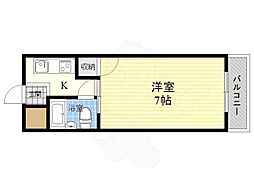 フレックス新大阪 1Kの間取図画像