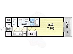 アーバンフラッツ新大阪1 1Kの間取図画像