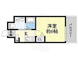 ライブカーサ上新庄 1Kの間取図画像