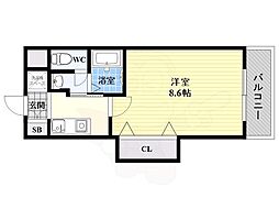 M'PLAZA新大阪壱番館 1Kの間取図画像