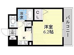 エステムコート新大阪6エキスプレイス 1Kの間取図画像